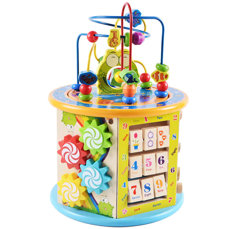 Large Wooden Multi-Functional Bead Box Educational Toy