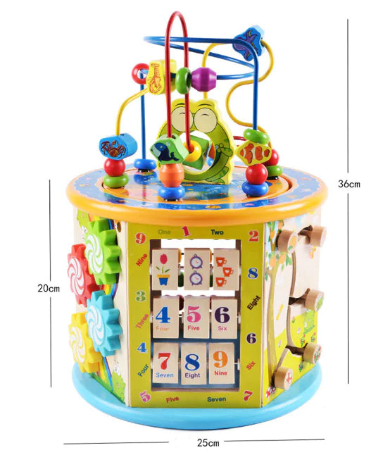 Large Wooden Multi-Functional Bead Box Educational Toy