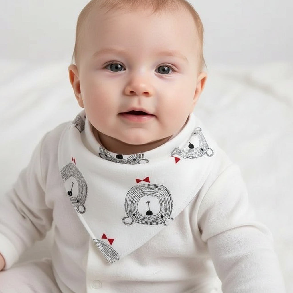 Baby Waterproof Cotton Bib with Pocket for Kids
