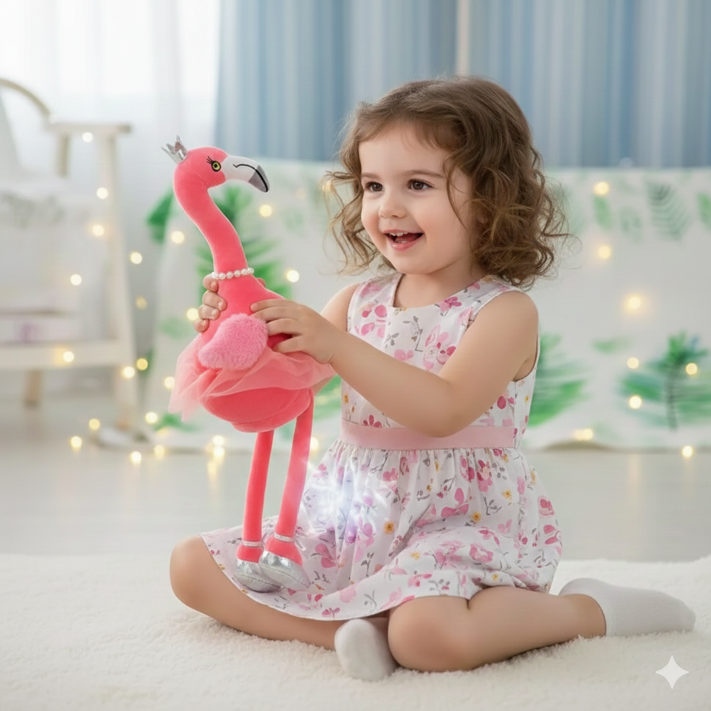 Singing Flamingo Plush Toy - Electric Kids Toy for Fun