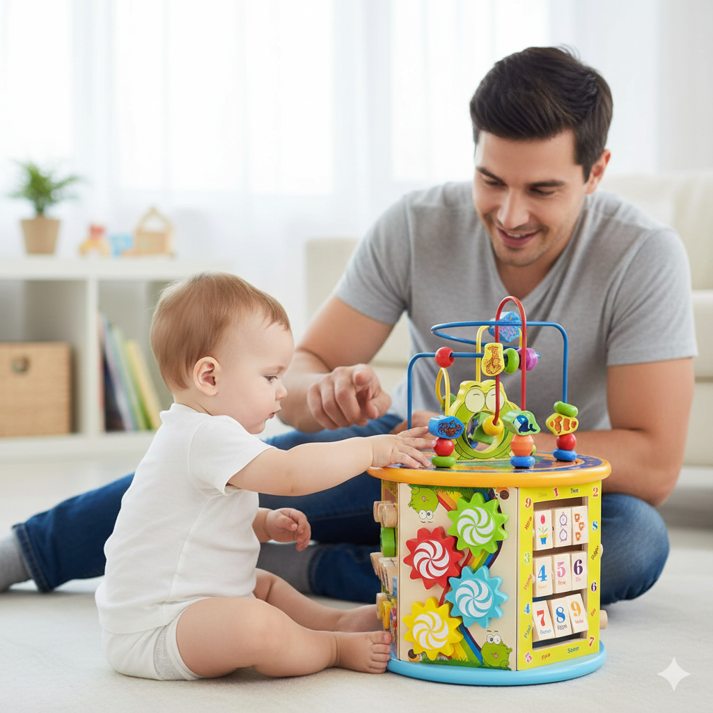 Large Wooden Multi-Functional Bead Box Educational Toy