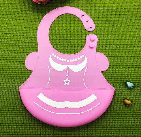 Silicone Waterproof Adjustable Cartoon Bibs for Kids