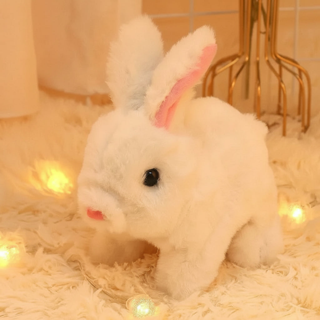 Plush toy rabbit on a soft surface
