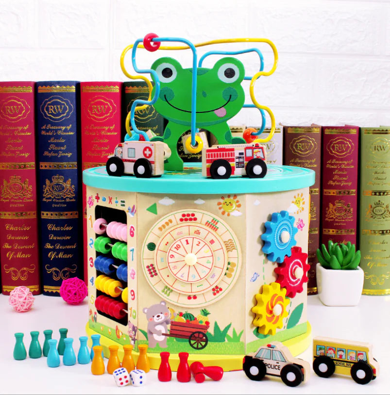 Wooden Multi-Functional Bead Box Toy for Toddlers