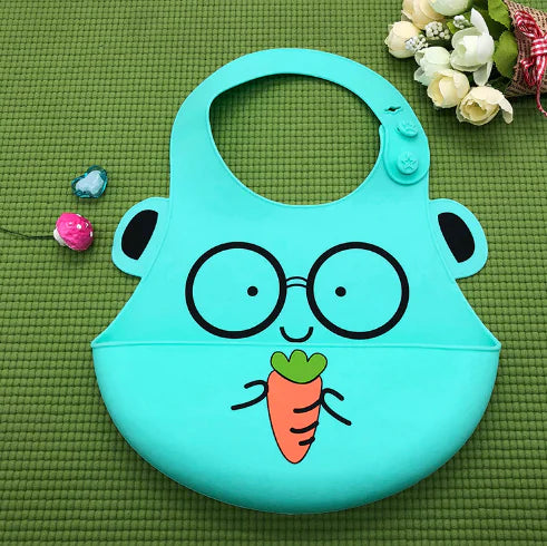 Silicone Waterproof Adjustable Cartoon Bibs for Kids