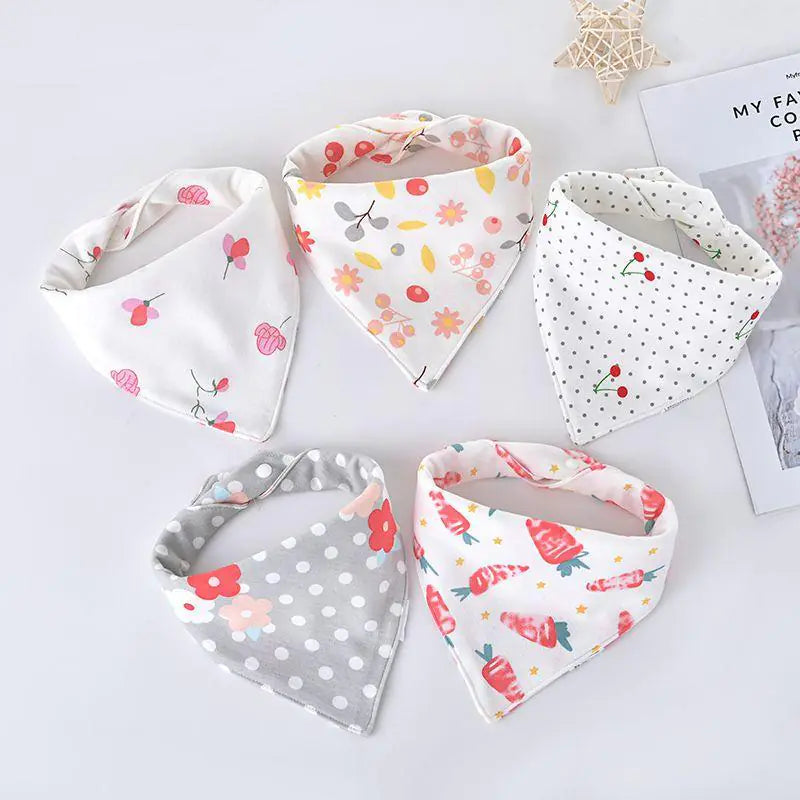 Triangle Baby Scarf for Drooling and Teething 5 pcs