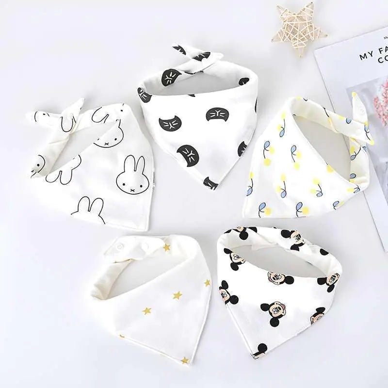 Triangle Baby Scarf for Drooling and Teething 5 pcs
