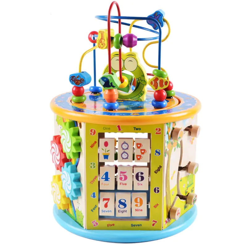 Large Wooden Multi-Functional Bead Box Educational Toy