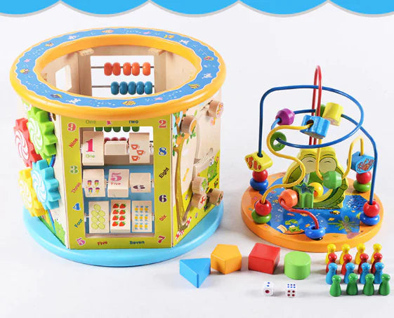 Large Wooden Multi-Functional Bead Box Educational Toy