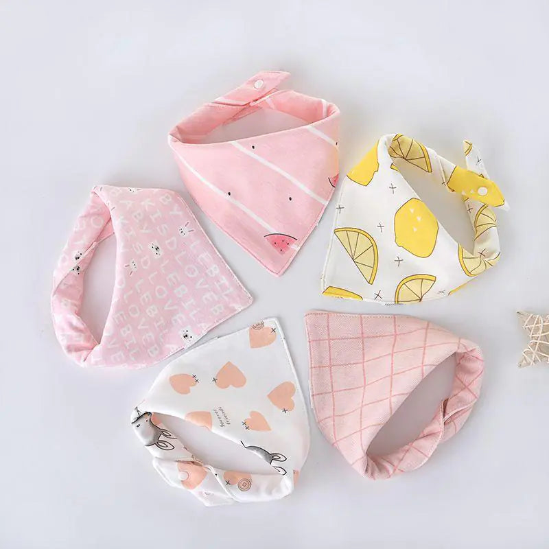 Triangle Baby Scarf for Drooling and Teething 5 pcs