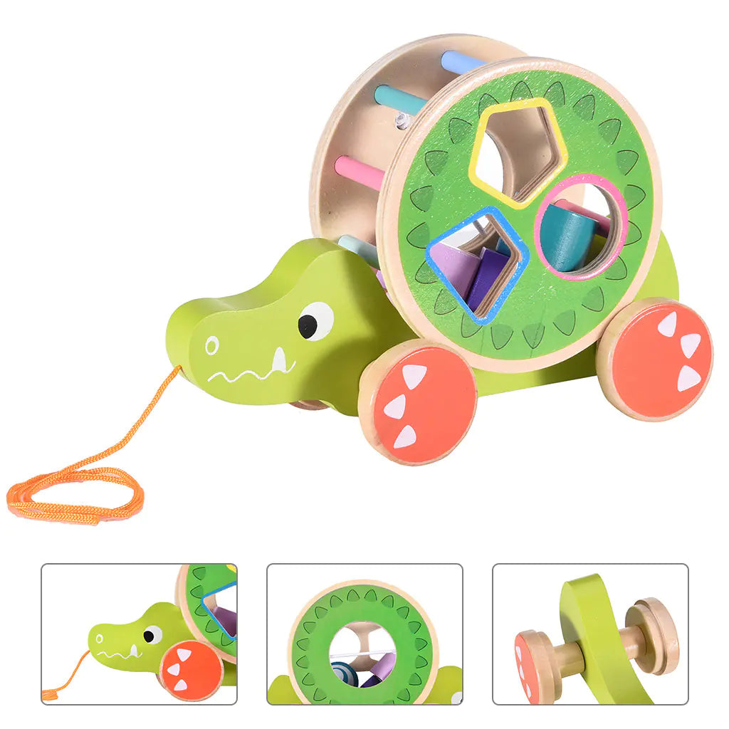 Wooden Educational Toy - Multi-Functional Animal Pull Toy